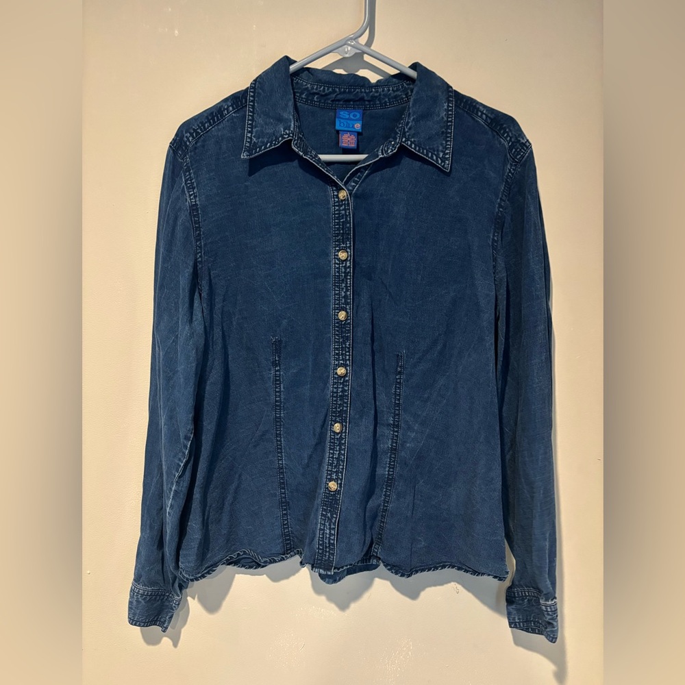 Classic Indigo Button-Down Shirt - image 2